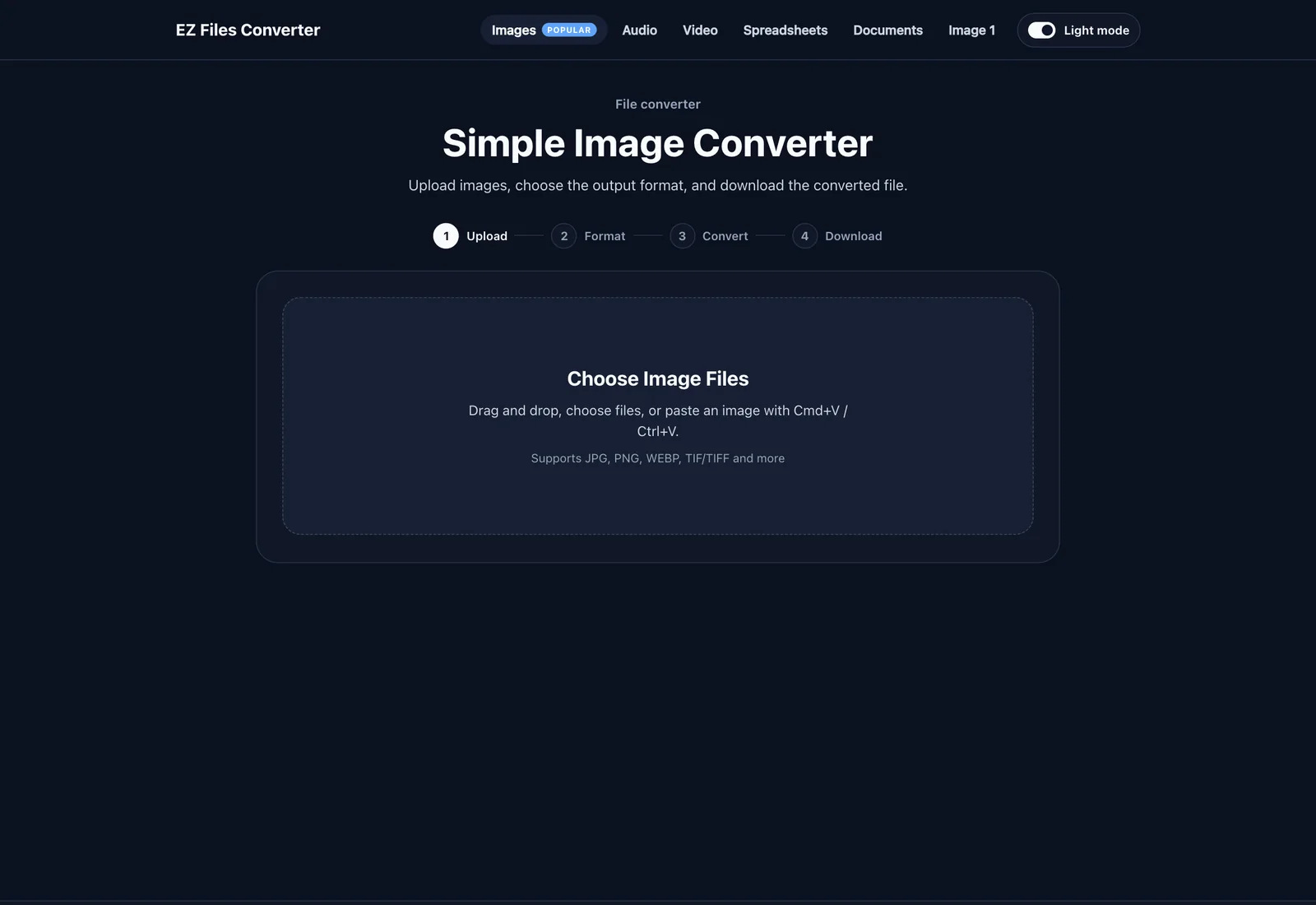 EZFilesConverter — Upload to download workspace