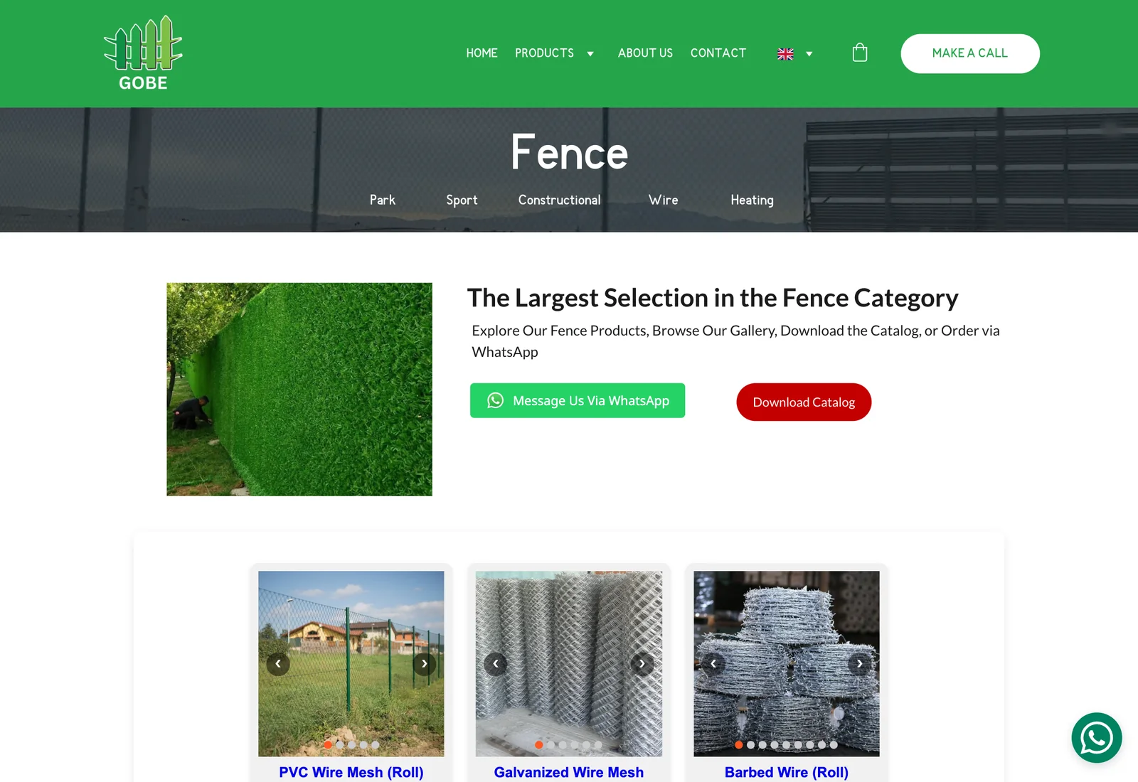 Ghobe — Homepage with popular categories