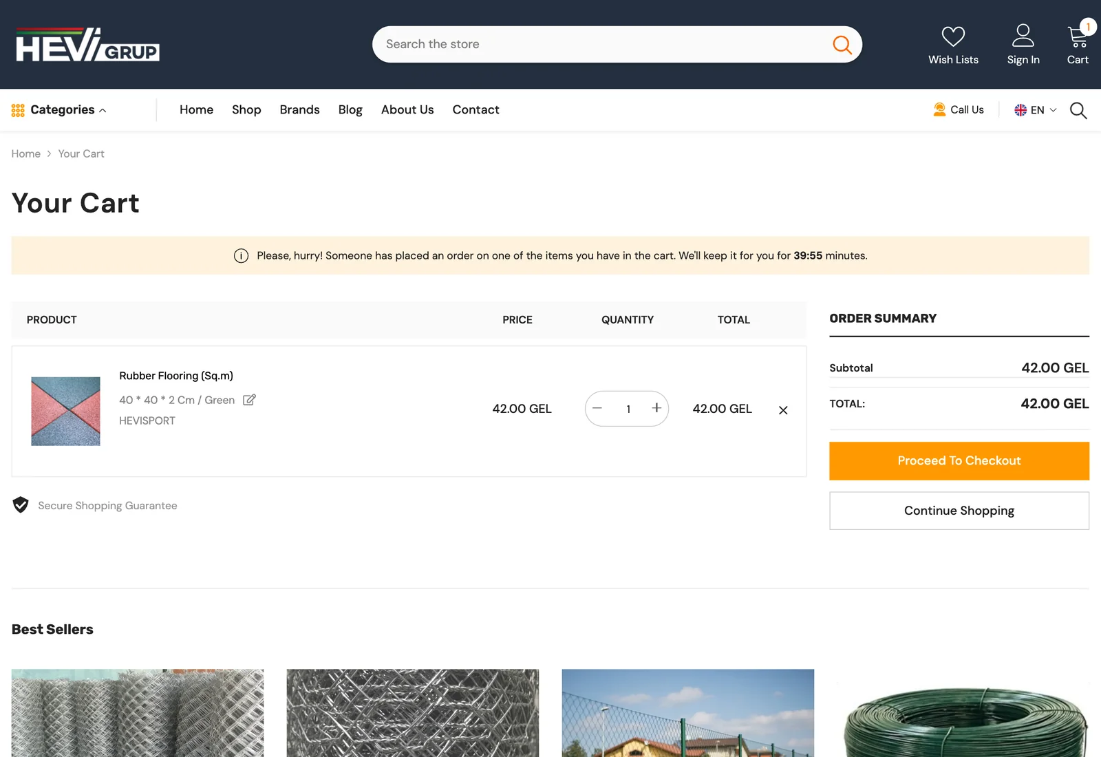 HEVIGRUP — Wishlist, cart and secure checkout